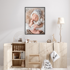 black framed canvas photo