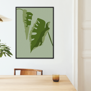 black framed canvas art